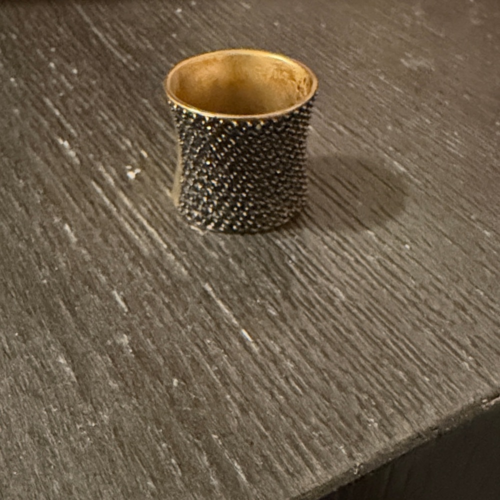 Gold and Black Textured Ring